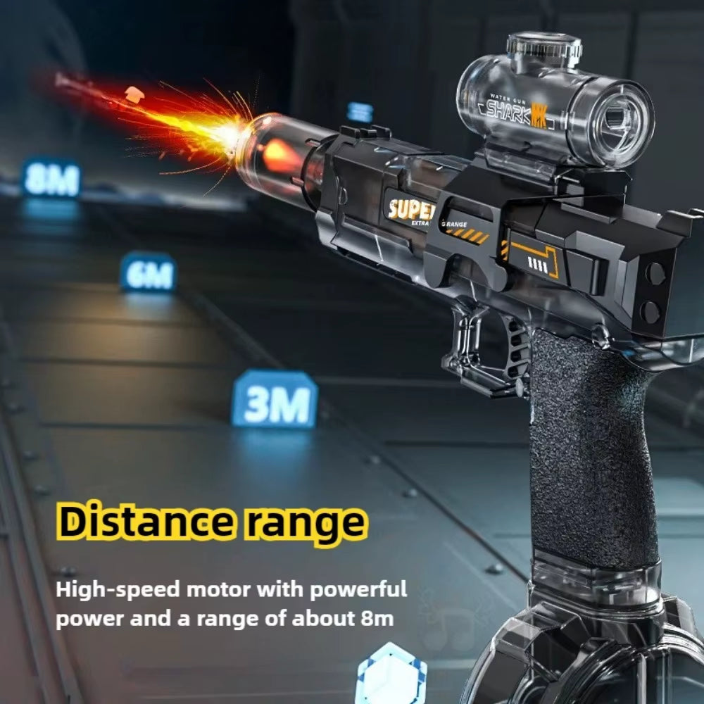 Electric Water Gun with Light Toys Summer Outdoor Shooting Beach Game Toy Automatic Water Squirt Gun for Boy Birthday Xmas Gifts
