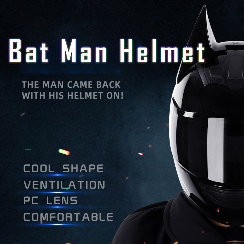 Cool Motorcycle Helmet with Detachable Bat Man Ears