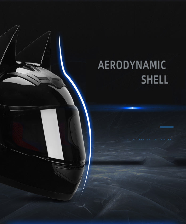 Cool Motorcycle Helmet with Detachable Bat Man Ears