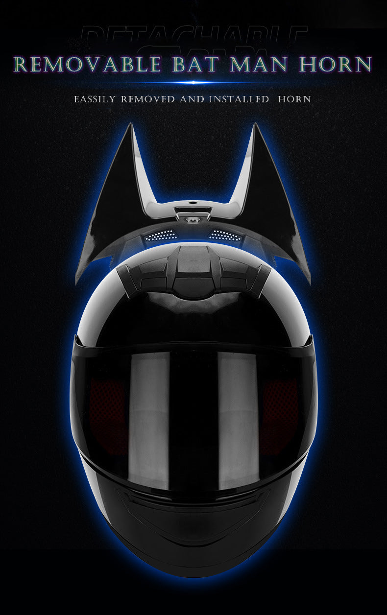 Cool Motorcycle Helmet with Detachable Bat Man Ears