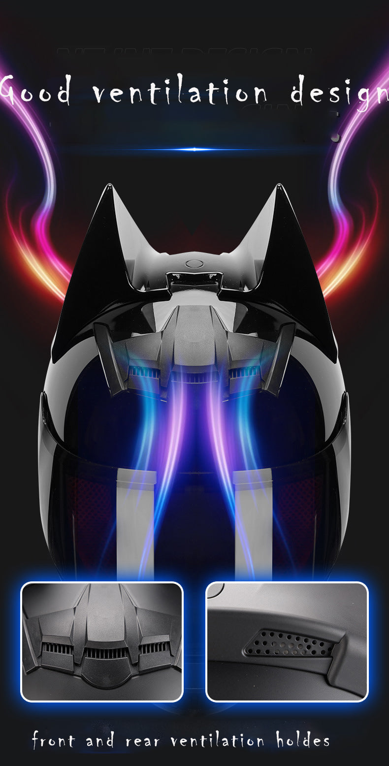 Cool Motorcycle Helmet with Detachable Bat Man Ears