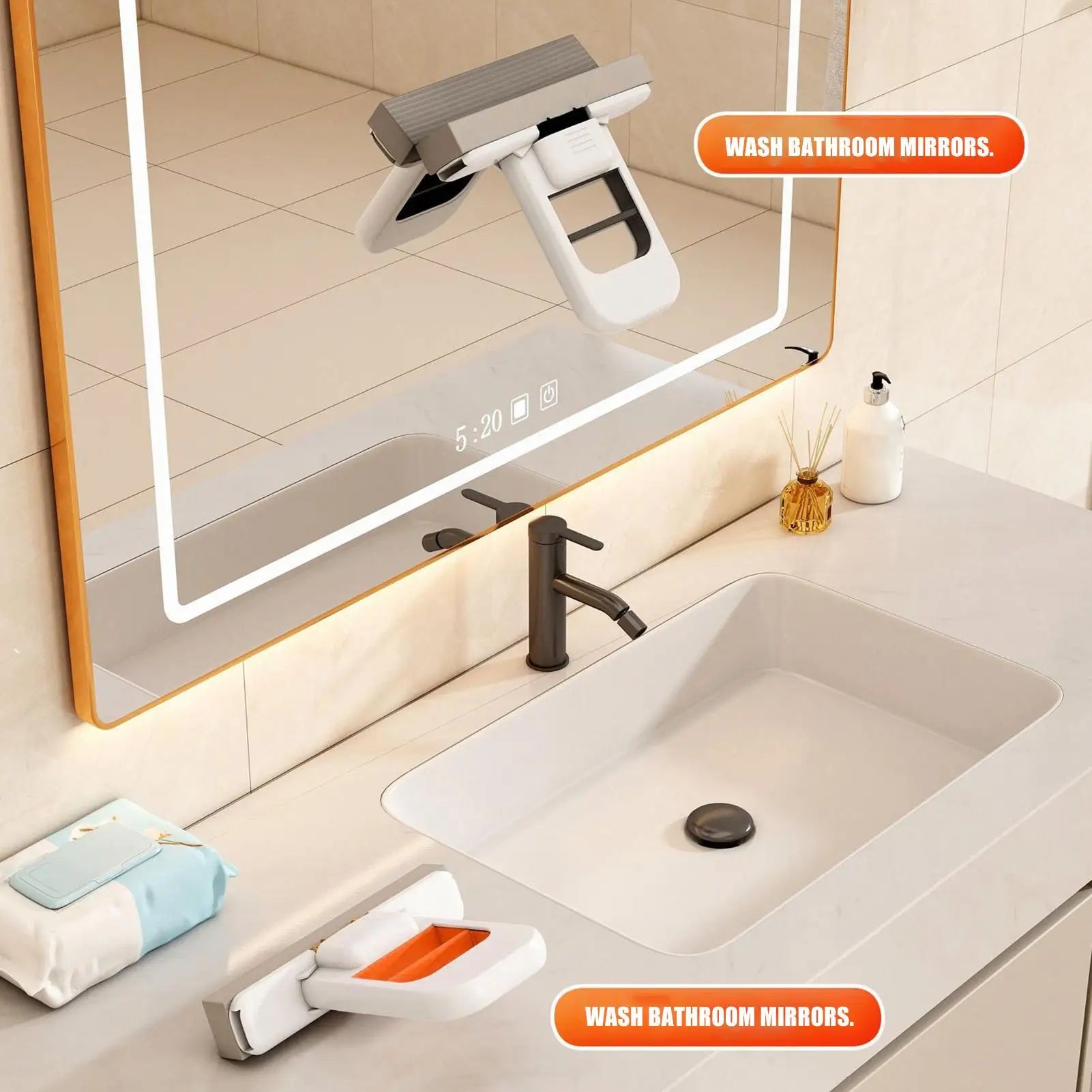 Portable Lazy Absorbent Sponge Mop Self-Squeeze Floor Cleaner Foldable Home Cleaning Mop Desktop Window Car Cleaning Tool