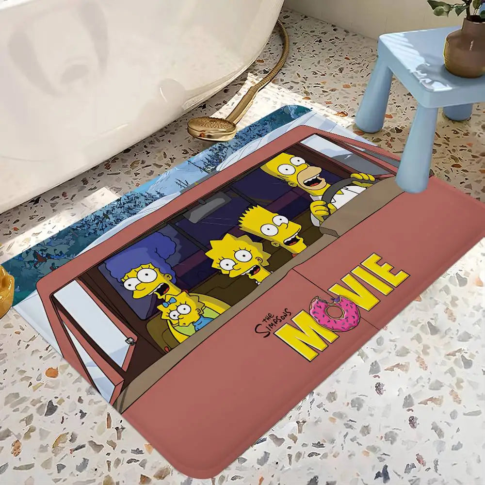 The Anime Cartoon S-Simpsons Family Bathroom Mat Kids Room Bedroom Decoration Balcony Doormat Living Room Bedside Area Rugs