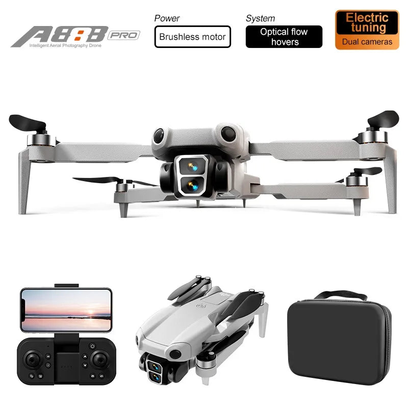 For Xiaomi A888 Pro Drone 4K Professional ESC Dual Camera Dron Optical Flow Localization 3-Sided Obstacle Avoidance Quadcopter