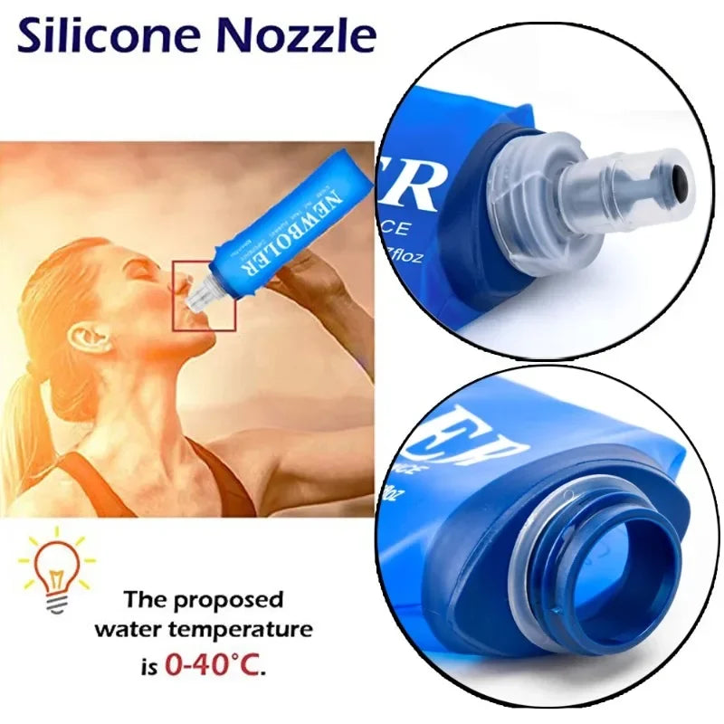 500Ml Soft Flask Folding Collapsible Water Bottle TPU BPA Free Outdoor Sport Portable Water Bag Running Camping