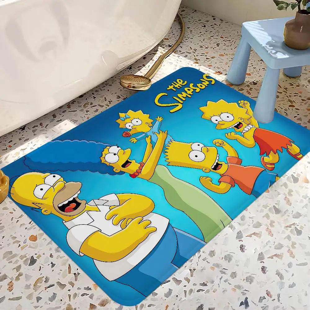 The Anime Cartoon S-Simpsons Family Bathroom Mat Kids Room Bedroom Decoration Balcony Doormat Living Room Bedside Area Rugs