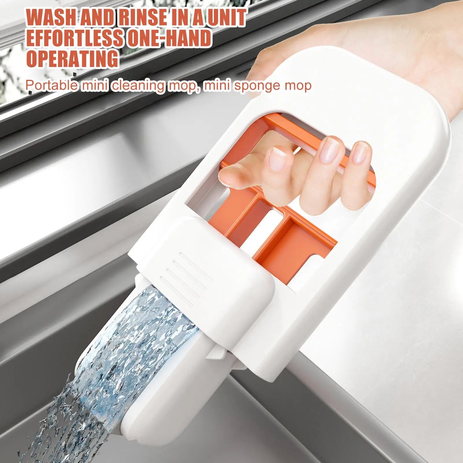 Portable Lazy Absorbent Sponge Mop Self-Squeeze Floor Cleaner Foldable Home Cleaning Mop Desktop Window Car Cleaning Tool