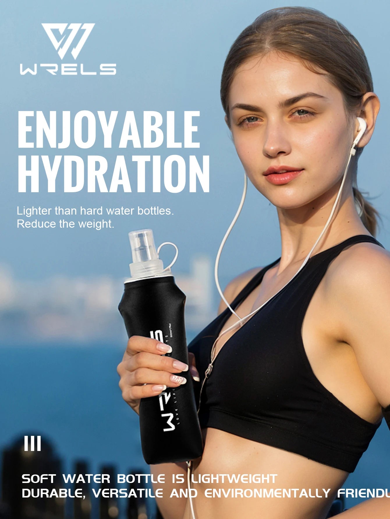 Collapsible Water Bottle 500Ml for Running Camping
