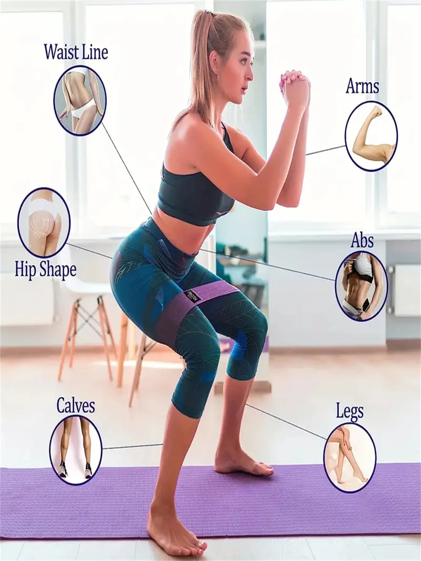 3 Pcs Fabric Resistance Hip Booty Bands Glute Thigh Elastic Workout Squat Circle Stretch Fitness Strips Loops Yoga Gym Equipment