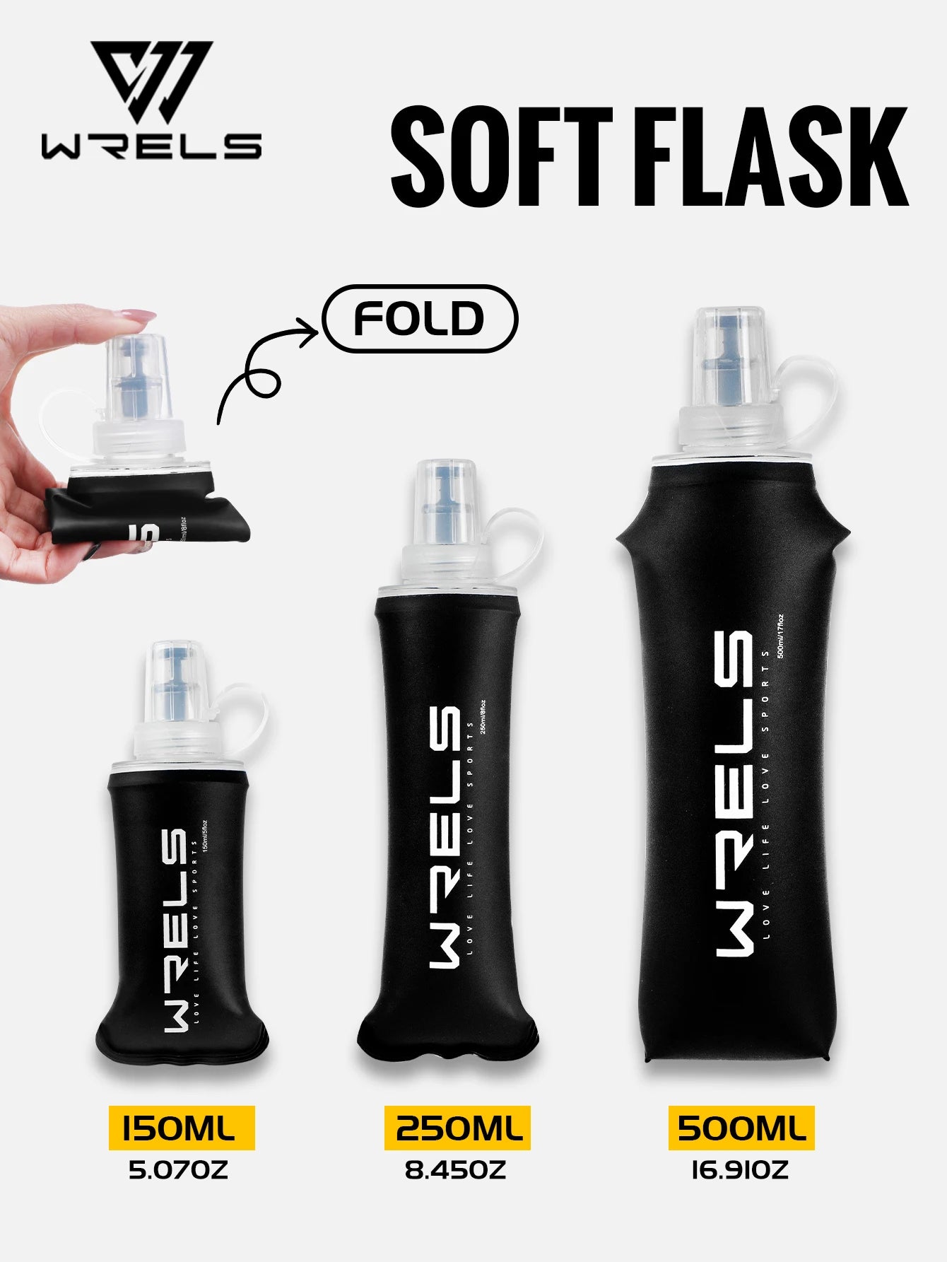 Collapsible Water Bottle 500Ml for Running Camping