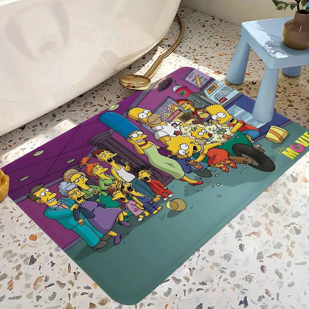 The Anime Cartoon S-Simpsons Family Bathroom Mat Kids Room Bedroom Decoration Balcony Doormat Living Room Bedside Area Rugs