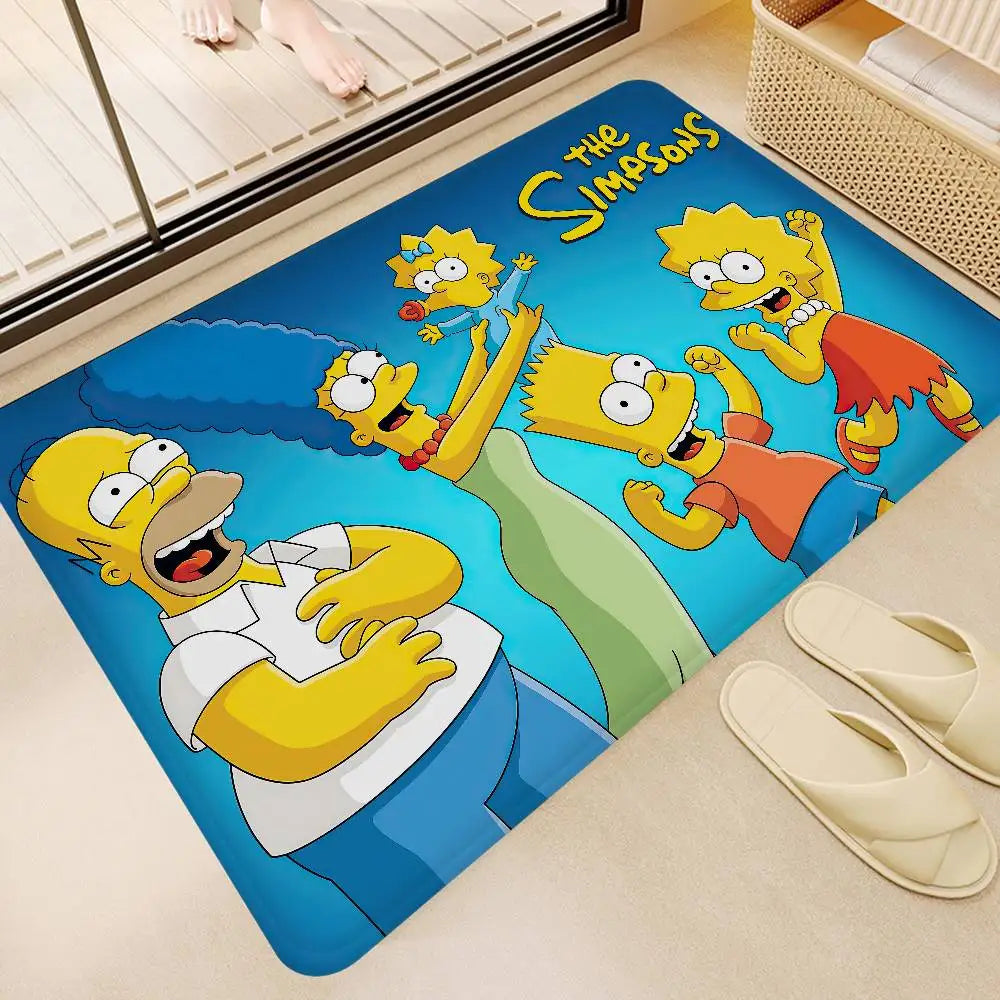 The Anime Cartoon S-Simpsons Family Bathroom Mat Kids Room Bedroom Decoration Balcony Doormat Living Room Bedside Area Rugs