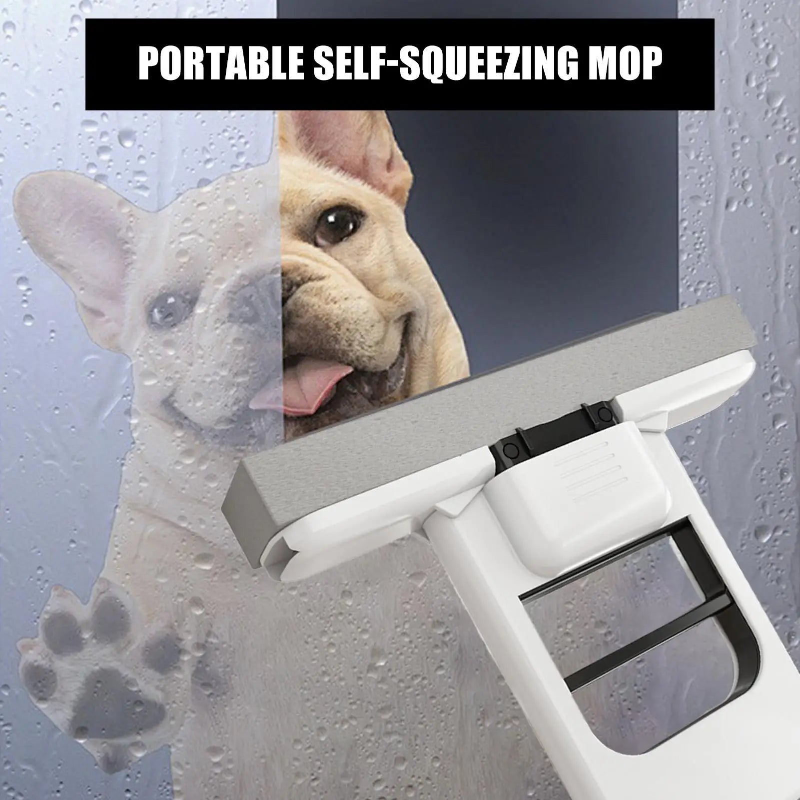 Portable Lazy Absorbent Sponge Mop Self-Squeeze Floor Cleaner Foldable Home Cleaning Mop Desktop Window Car Cleaning Tool