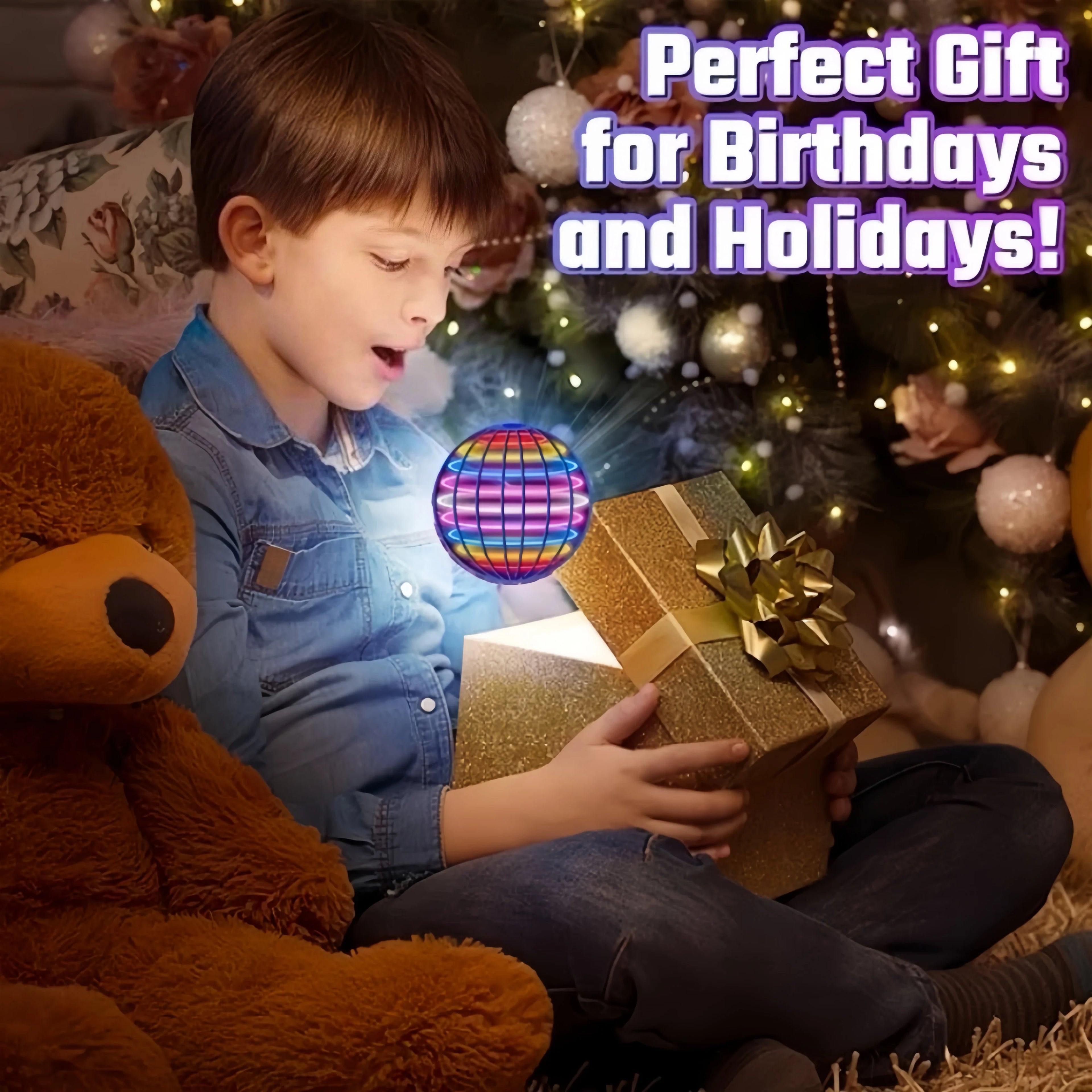 Flying Ball Boomerang Flyorb Magic with LED Lights Drone Hover Ball Fly Nova Orb Flying Spinner Fidget Toys Children Gift