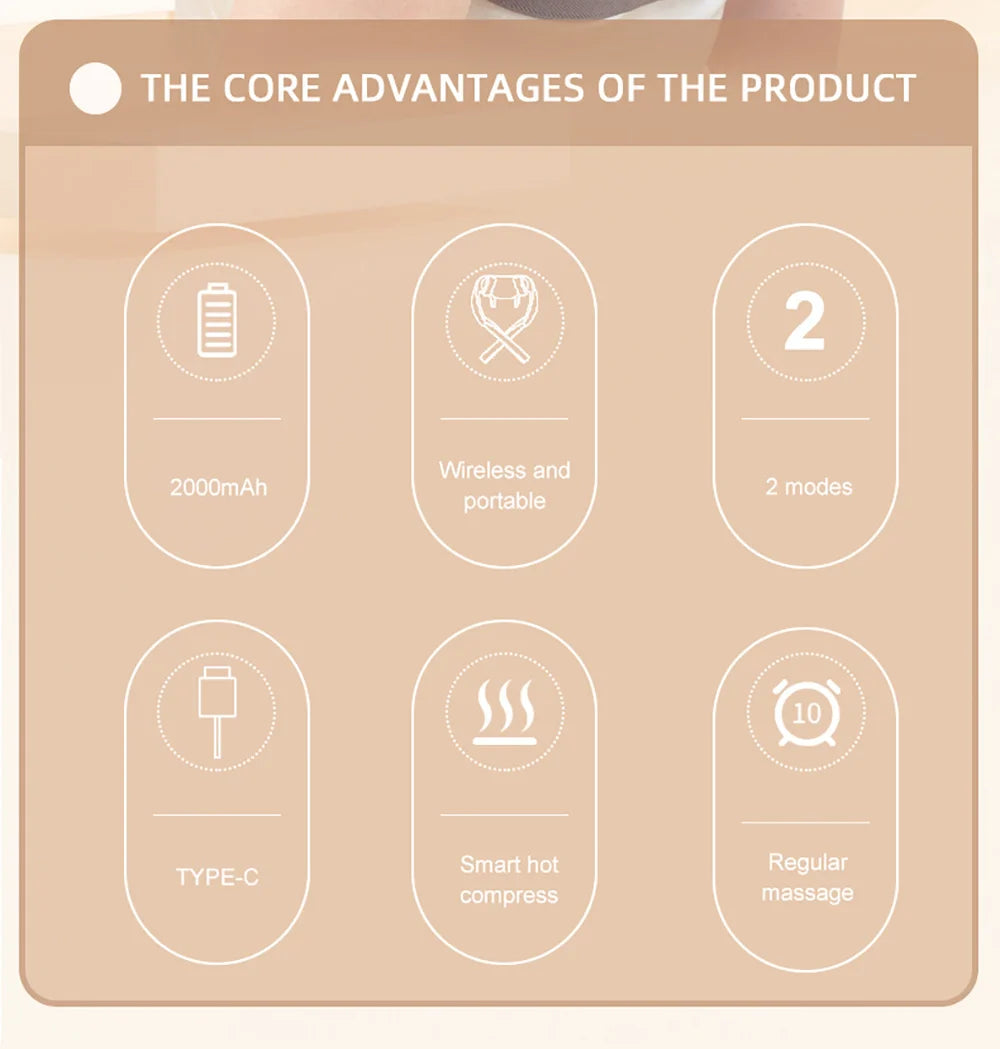 Wireless Neck Back Massager Neck and Shoulder Knead Massage Shawl Neck Cervical Relaxing Trapezius Massager Pain Relief Device