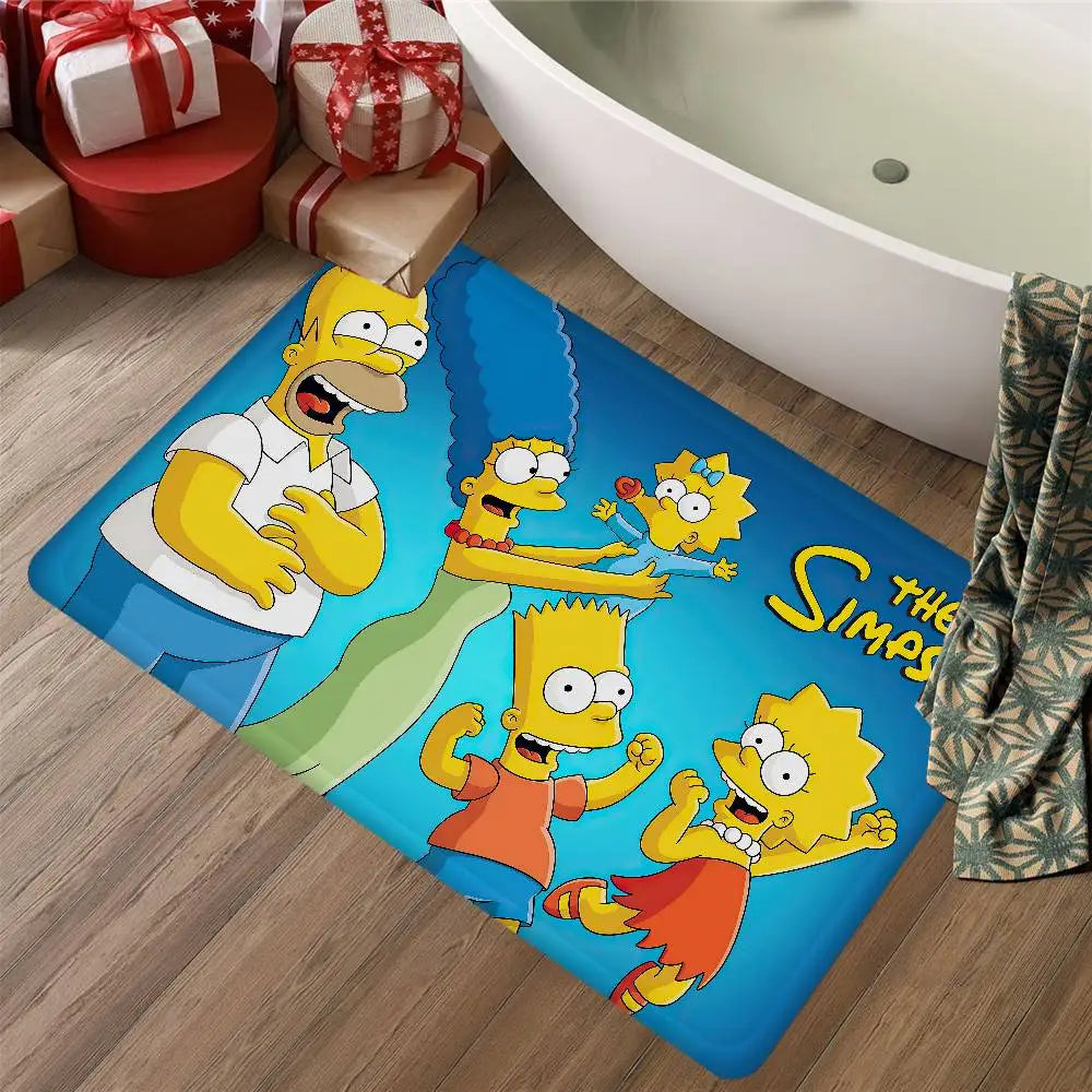 The Anime Cartoon S-Simpsons Family Bathroom Mat Kids Room Bedroom Decoration Balcony Doormat Living Room Bedside Area Rugs