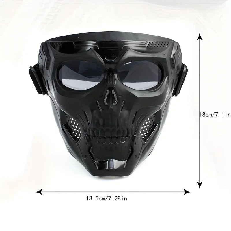 Motorcycle Skull Mask Wind Goggles Outdoor Sports Riding Glasses Halloween Props Windproof Tactical Mask