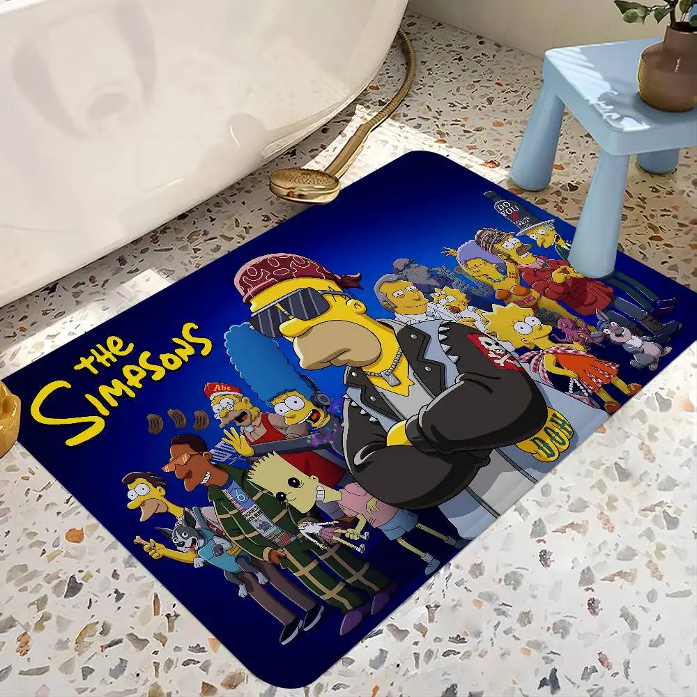 The Anime Cartoon S-Simpsons Family Bathroom Mat Kids Room Bedroom Decoration Balcony Doormat Living Room Bedside Area Rugs