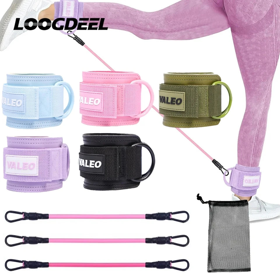 Resistance Bands Set Ankle Straps Adjustable Foot Support Padded Cuff Ankle Weight Leg Training Brace Yoga Sport Tool