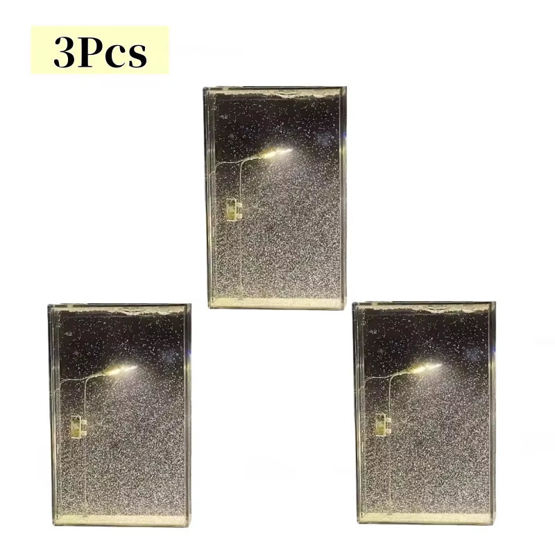 2025 Christmas Crafts Snowy Night Lamp Decor Arts and Crafts Night Street Lamps for Girls Snow Scene Night Light Desk Light