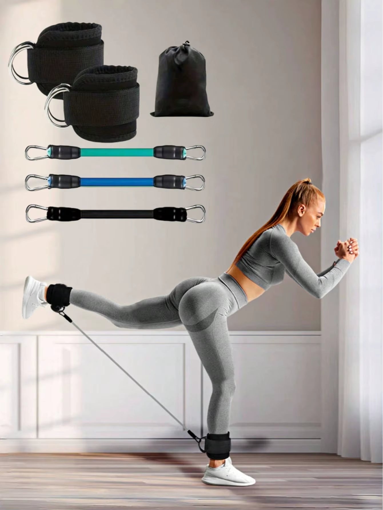 Ankle Stretch Bands Fitness Strength Ankle Resistance Bands for Flexibility Set for Yoga Hip Leg Strength Trainer