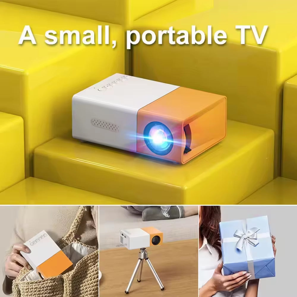 Portable Projector YG300 Mini Digital 4K Home Projector LCD USB Theater Children Education Retail Packaging