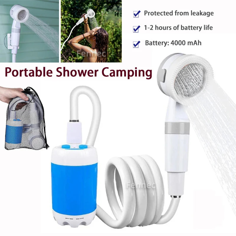 Portable Camping Shower Outdoor Camp Shower Pump,Adjustable Flow Camping Shower for Hiking Backpacking Beach Traveling Gardening