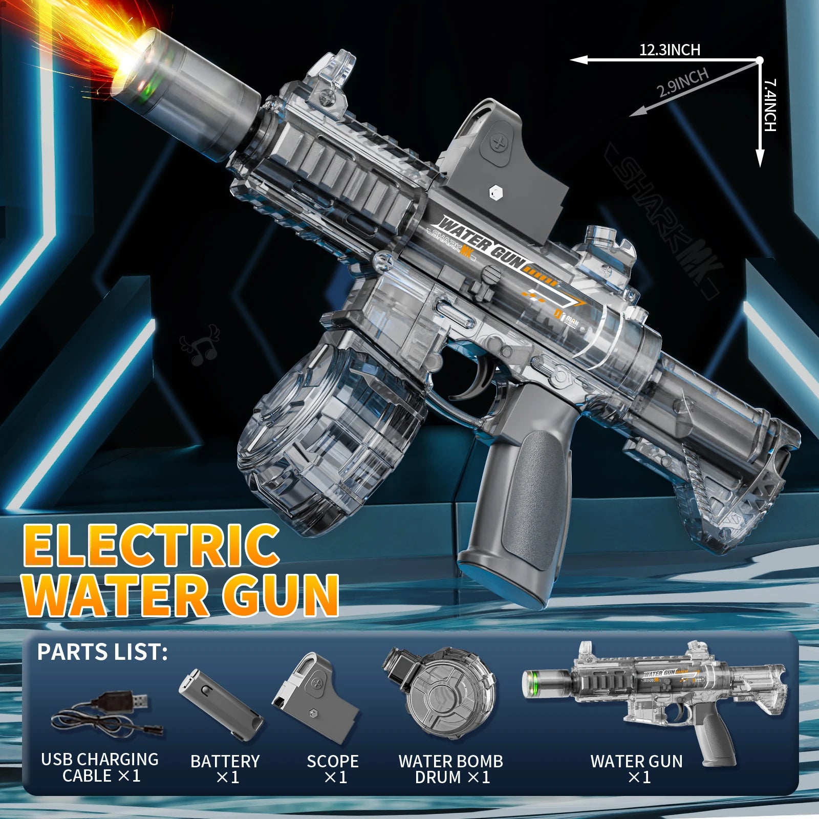 Electric Water Gun M416 Manual Version and Rechargeable Automatic Spray Gun Toys Largy Capacity Far Range for Adults & Kids