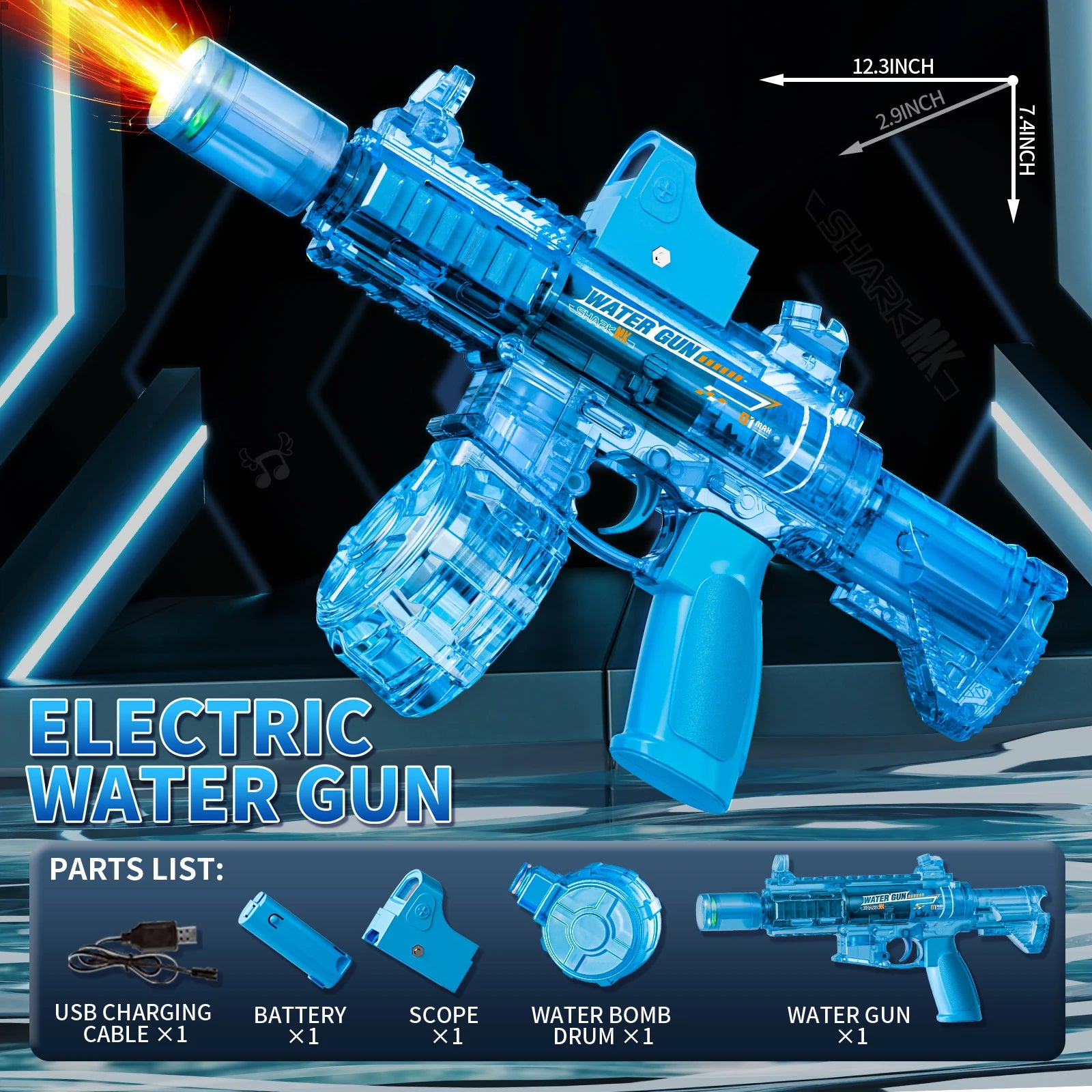 Electric Water Gun M416 Manual Version and Rechargeable Automatic Spray Gun Toys Largy Capacity Far Range for Adults & Kids