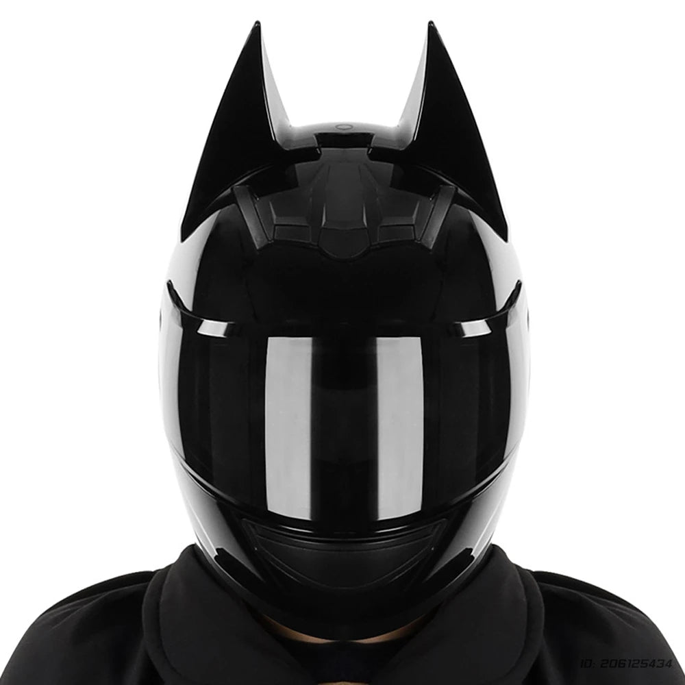 Motorcycle Helmet Bat Ears Full Face Detachable Horns Motorcross Racing Helmet Motorbike Moto DOT Approved Safety Moto Helmets