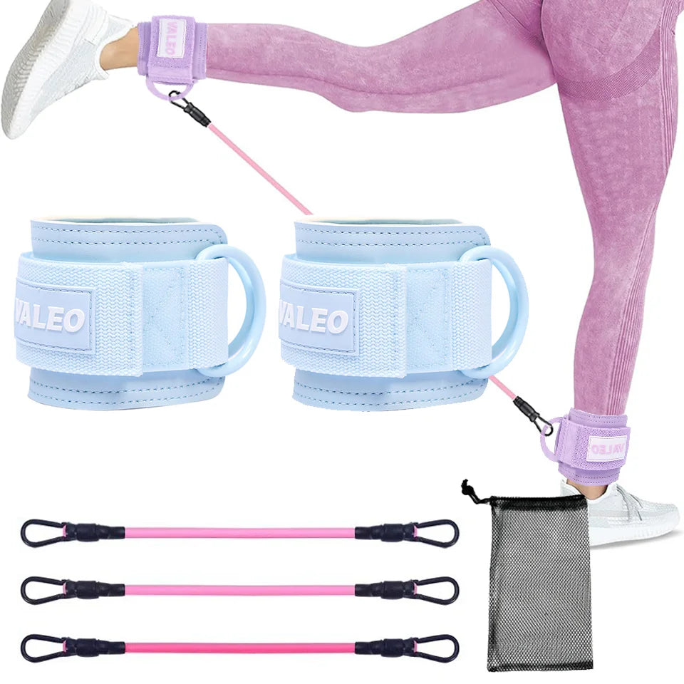 Resistance Bands Set Ankle Straps Adjustable Foot Support Padded Cuff Ankle Weight Leg Training Brace Yoga Sport Tool