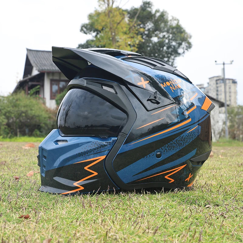 Street Fighter Motorcycle Helmet Men'S and Women'S Four Seasons Motorcycle Retro Full Helmet Half Helmet Combination Helmet