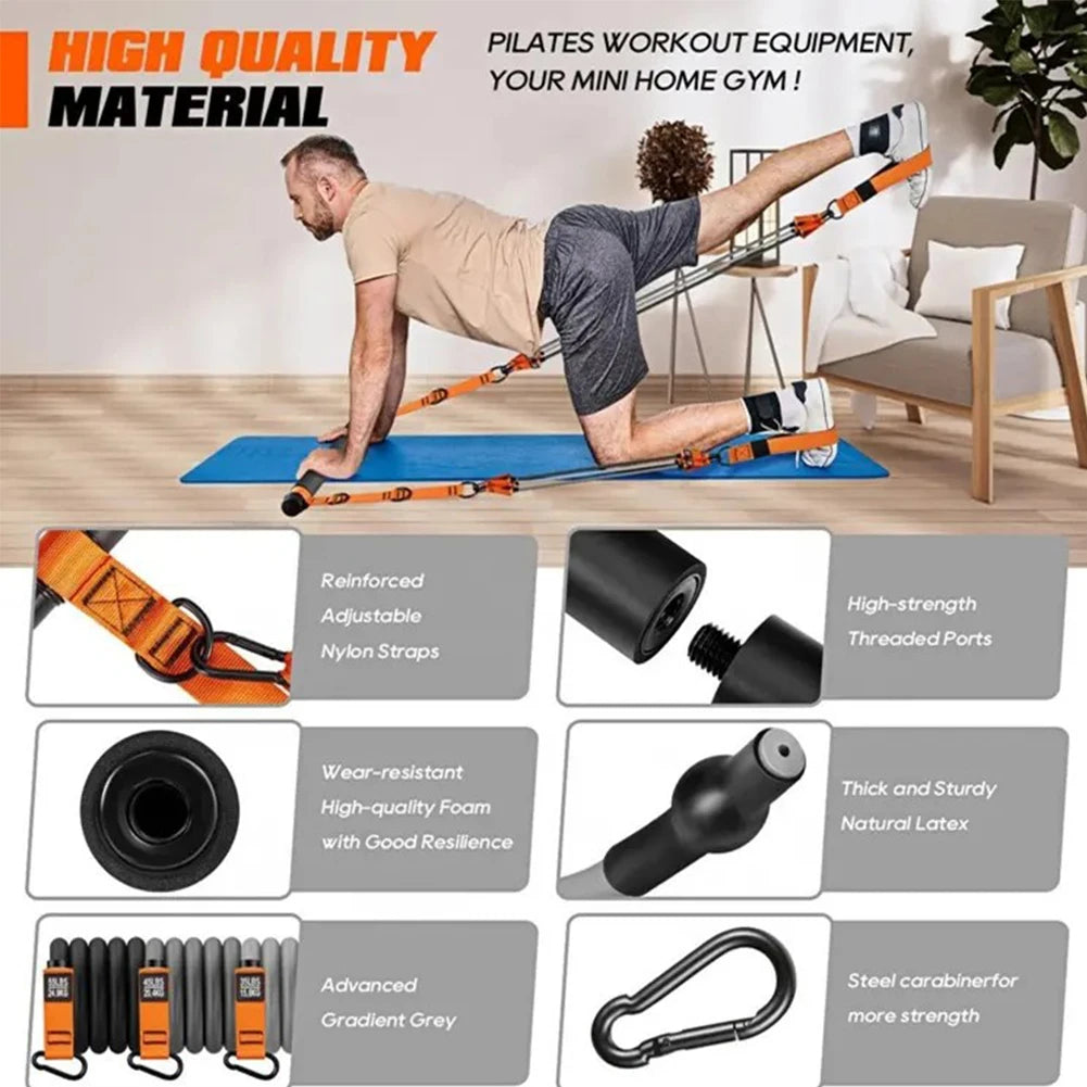 Pilates Bar with Resistance Bands – Full-Body Portable Workout Kit