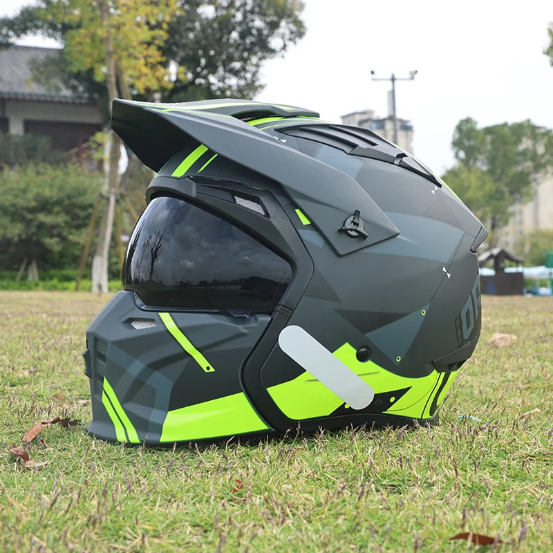 Street Fighter Motorcycle Helmet Men'S and Women'S Four Seasons Motorcycle Retro Full Helmet Half Helmet Combination Helmet