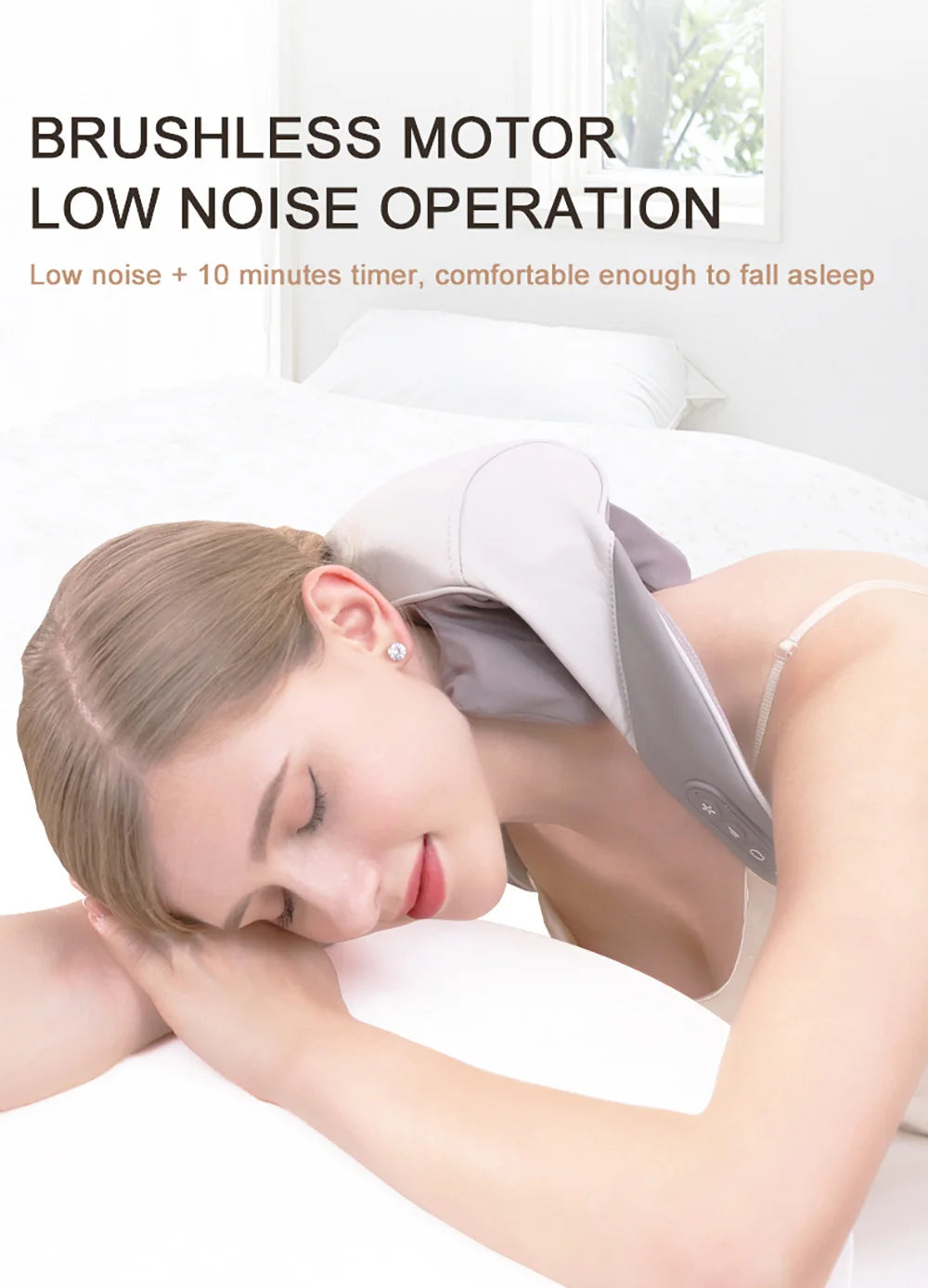 Wireless Neck Back Massager Neck and Shoulder Knead Massage Shawl Neck Cervical Relaxing Trapezius Massager Pain Relief Device
