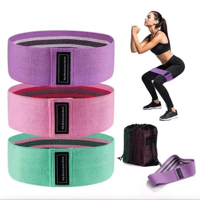 3 Pcs Fabric Resistance Hip Booty Bands Glute Thigh Elastic Workout Squat Circle Stretch Fitness Strips Loops Yoga Gym Equipment