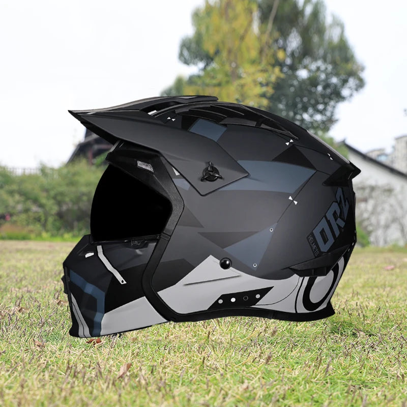 Street Fighter Motorcycle Helmet Men'S and Women'S Four Seasons Motorcycle Retro Full Helmet Half Helmet Combination Helmet