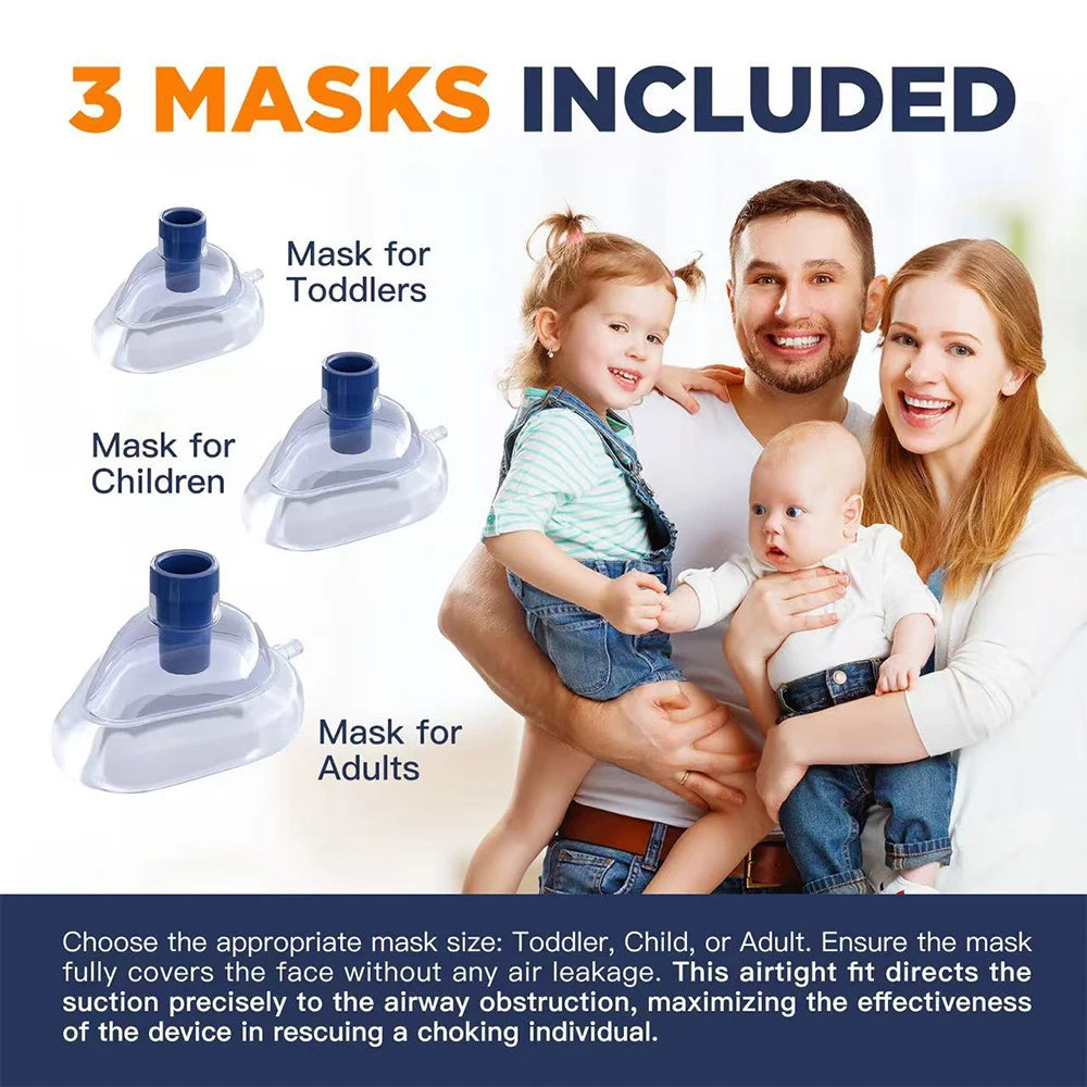 CPR Mask First Aid Choking Rescue Device Travel Home Choking Emergency Device Adult Children Portable Asphyxia Rescue Machine