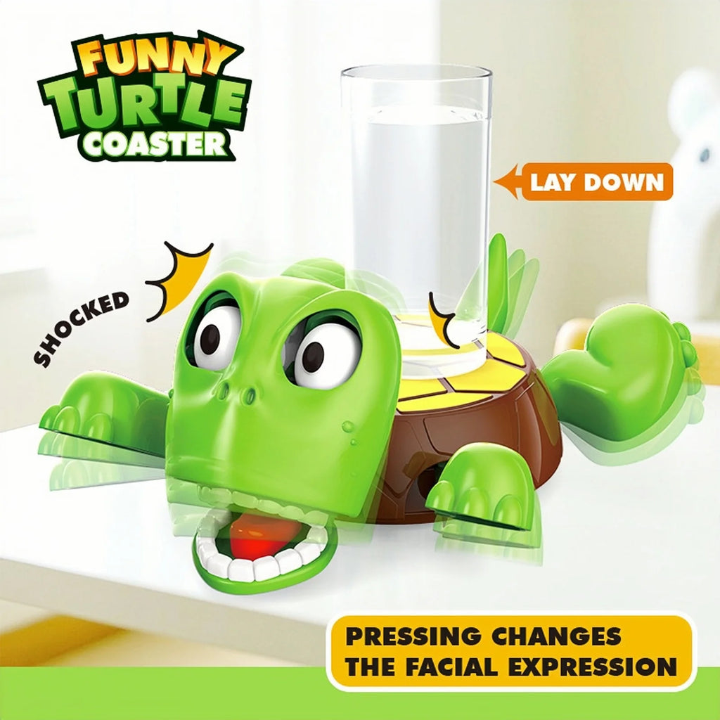 Panicked Turtle Coaster 3D Printed Cup Mat Insulation Pad Home/Office Decorative Cup Pad Mug Holder with Funny Expression