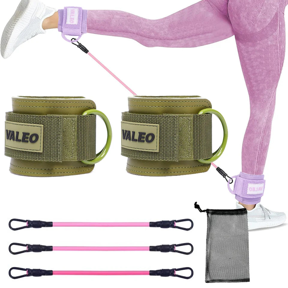 Resistance Bands Set Ankle Straps Adjustable Foot Support Padded Cuff Ankle Weight Leg Training Brace Yoga Sport Tool