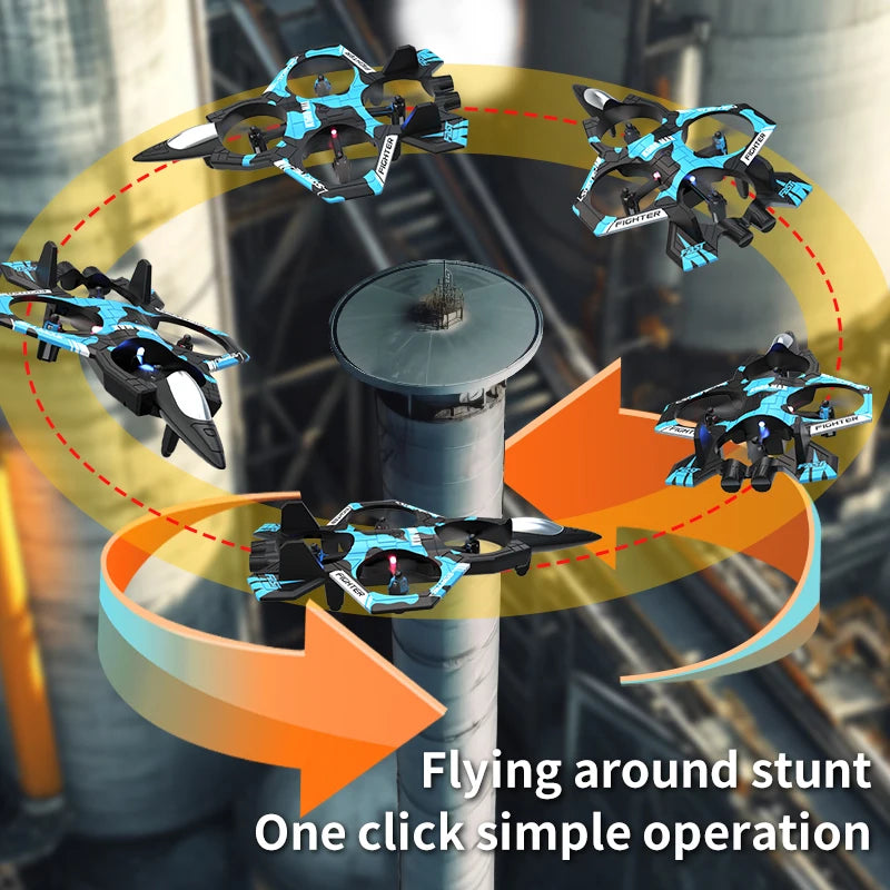 K500 Remote Control Drone 2.4G 360° Flip Fighter Jet Toy Intelligent Fixed Height Hovering RC Airplane