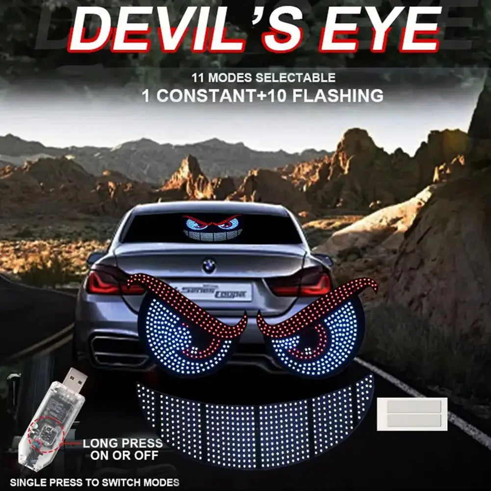 2025 New Pok É Elf Mon Eye Car Decoration Light USB LED Car Devil Eye 11 Decoration Light Modes U4G4