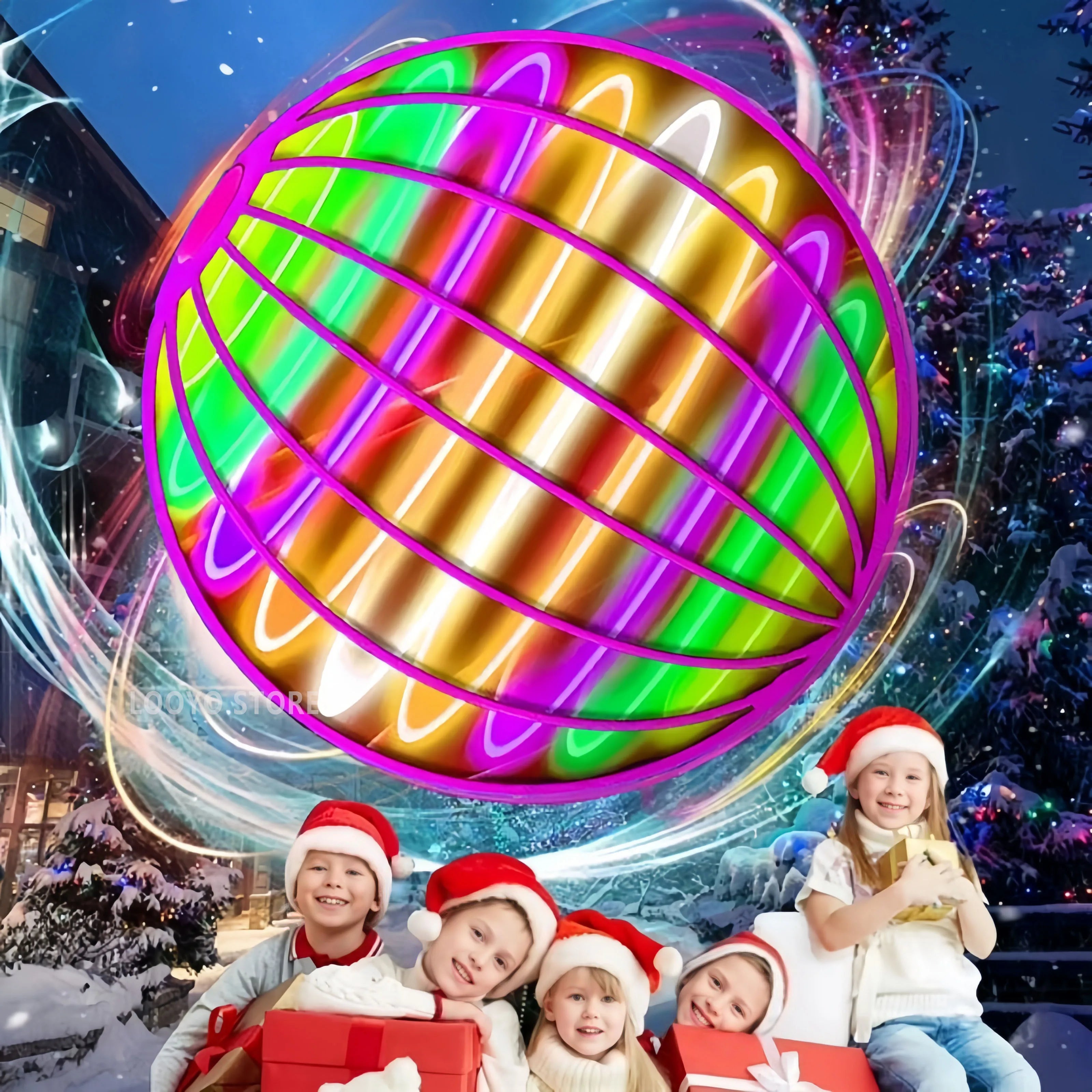 Flying Ball Boomerang Flyorb Magic with LED Lights Drone Hover Ball Fly Nova Orb Flying Spinner Fidget Toys Children Gift