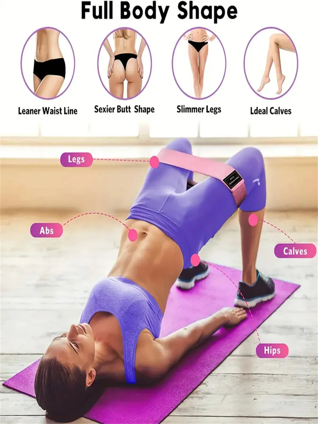 3 Pcs Fabric Resistance Hip Booty Bands Glute Thigh Elastic Workout Squat Circle Stretch Fitness Strips Loops Yoga Gym Equipment