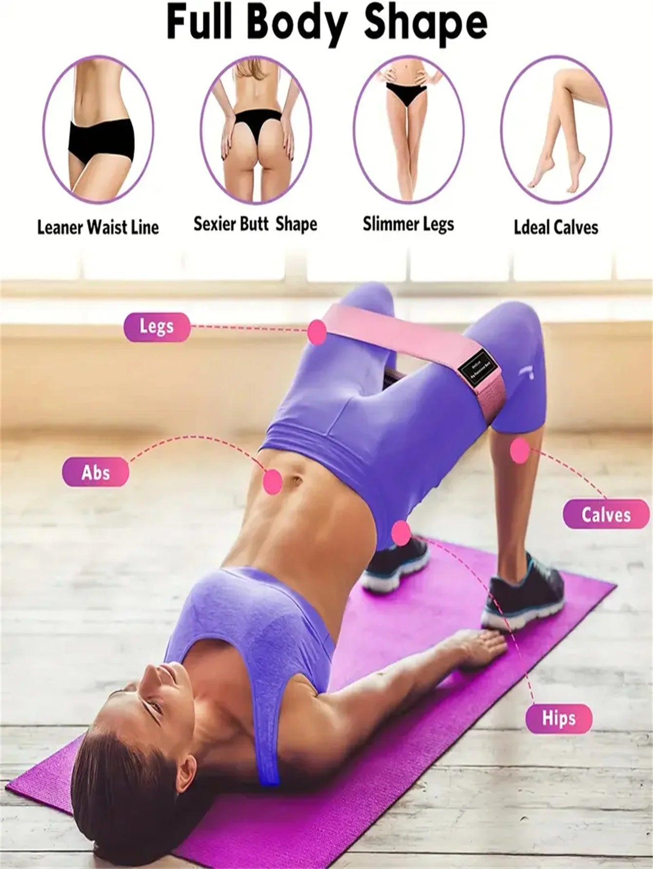 3 Pcs Fabric Resistance Hip Booty Bands Glute Thigh Elastic Workout Squat Circle Stretch Fitness Strips Loops Yoga Gym Equipment