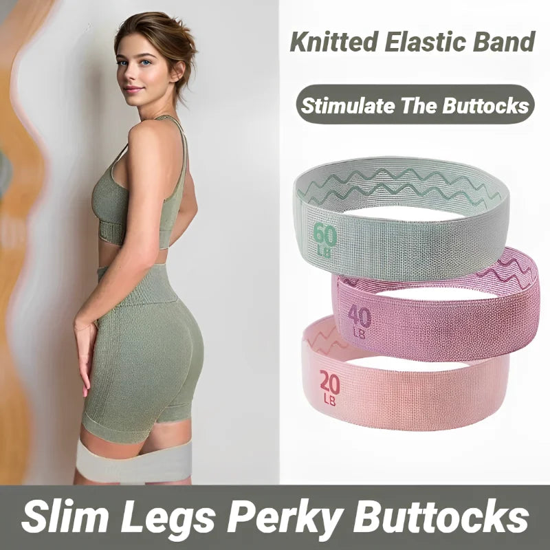 Elastic Knitted Workout Bands – Non-Slip Resistance Bands for Glutes, Legs & Thighs