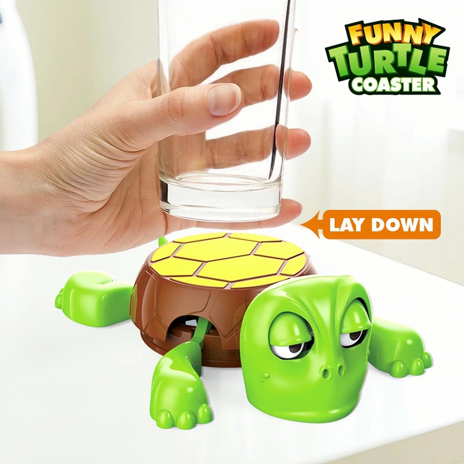 Panicked Turtle Coaster 3D Printed Cup Mat Insulation Pad Home/Office Decorative Cup Pad Mug Holder with Funny Expression