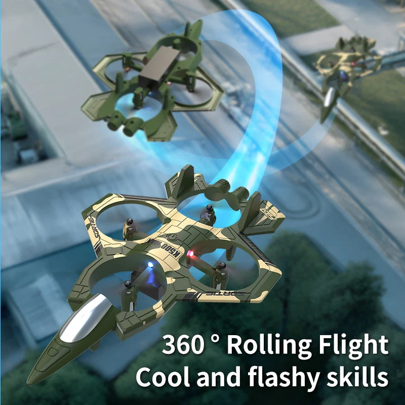 K500 Remote Control Drone 2.4G 360° Flip Fighter Jet Toy Intelligent Fixed Height Hovering RC Airplane