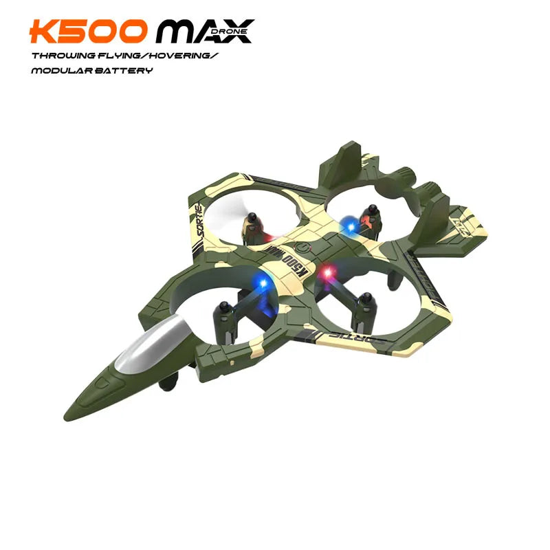 K500 Remote Control Drone 2.4G 360° Flip Fighter Jet Toy Intelligent Fixed Height Hovering RC Airplane