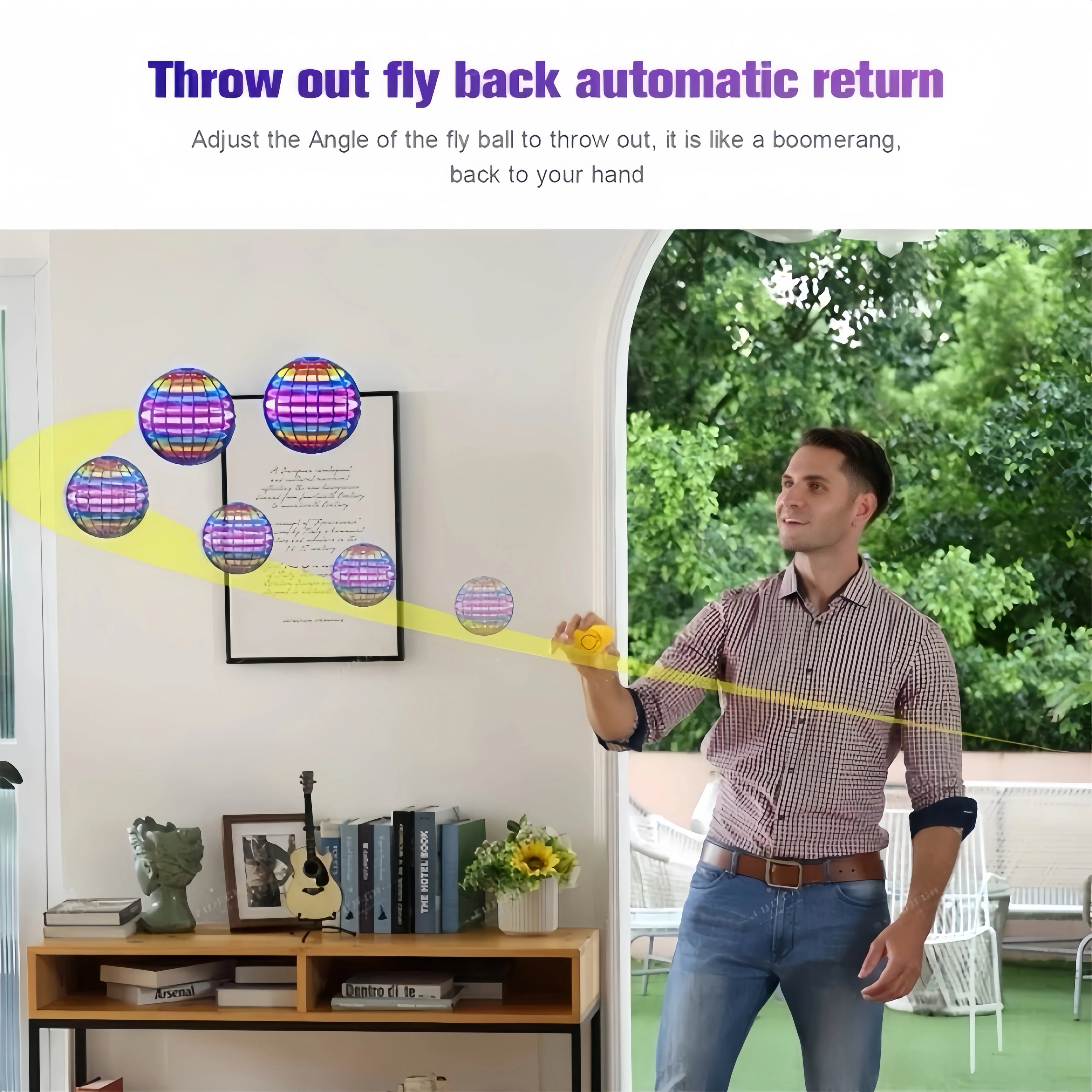 Flying Ball Boomerang Flyorb Magic with LED Lights Drone Hover Ball Fly Nova Orb Flying Spinner Fidget Toys Children Gift